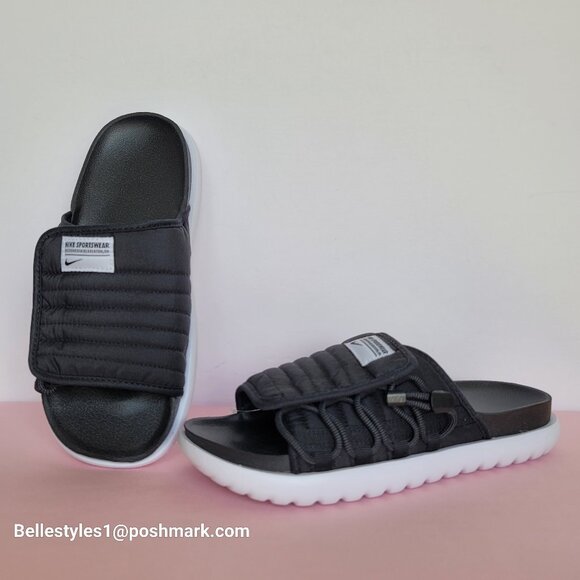 NIKE Asuna 2 Sporty Quilted Slide Sandals- Black/White color- Women’s Size: 9 ⭐ - Picture 1 of 16